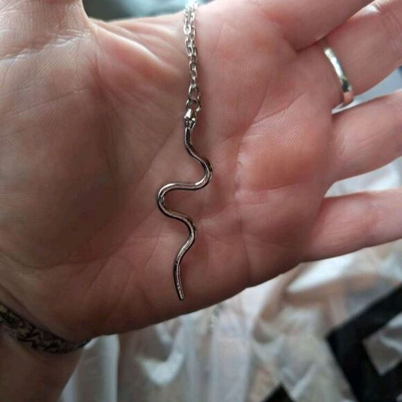 NEW Silver Snake Pendant & Necklace - Picture 2 of 3